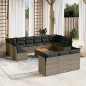 vidaXL 14-tlg. Garten-Sofagarnitur mit Kissen Grau Poly Rattan vidaXL 14-tlg. Garten-Sofagarnitur mit Kissen Grau Poly Rattan