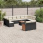 vidaXL 13-tlg. Garten-Sofagarnitur mit Kissen Schwarz Poly Rattan vidaXL 13-tlg. Garten-Sofagarnitur mit Kissen Schwarz Poly Rattan