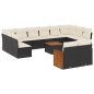vidaXL 13-tlg. Garten-Sofagarnitur mit Kissen Schwarz Poly Rattan vidaXL 13-tlg. Garten-Sofagarnitur mit Kissen Schwarz Poly Rattan