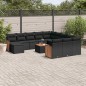 vidaXL 13-tlg. Garten-Sofagarnitur mit Kissen Schwarz Poly Rattan vidaXL 13-tlg. Garten-Sofagarnitur mit Kissen Schwarz Poly Rattan