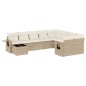 vidaXL 10-tlg. Garten-Sofagarnitur mit Kissen Beige Poly Rattan vidaXL 10-tlg. Garten-Sofagarnitur mit Kissen Beige Poly Rattan