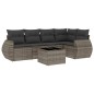 vidaXL 6-tlg. Garten-Sofagarnitur mit Kissen Grau Poly Rattan vidaXL 6-tlg. Garten-Sofagarnitur mit Kissen Grau Poly Rattan