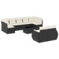 vidaXL 10-tlg. Garten-Sofagarnitur mit Kissen Schwarz Poly Rattan vidaXL 10-tlg. Garten-Sofagarnitur mit Kissen Schwarz Poly Rattan