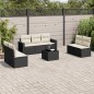 vidaXL 8-tlg. Garten-Sofagarnitur mit Kissen Schwarz Poly Rattan vidaXL 8-tlg. Garten-Sofagarnitur mit Kissen Schwarz Poly Rattan