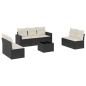 vidaXL 8-tlg. Garten-Sofagarnitur mit Kissen Schwarz Poly Rattan vidaXL 8-tlg. Garten-Sofagarnitur mit Kissen Schwarz Poly Rattan