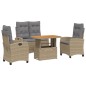 vidaXL 4-tlg. Garten-Essgruppe mit Kissen Beige Poly Rattan vidaXL 4-tlg. Garten-Essgruppe mit Kissen Beige Poly Rattan