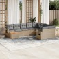 vidaXL 10-tlg. Garten-Sofagarnitur mit Kissen Beige Poly Rattan vidaXL 10-tlg. Garten-Sofagarnitur mit Kissen Beige Poly Rattan