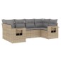 vidaXL 6-tlg. Garten-Sofagarnitur mit Kissen Beige Poly Rattan vidaXL 6-tlg. Garten-Sofagarnitur mit Kissen Beige Poly Rattan