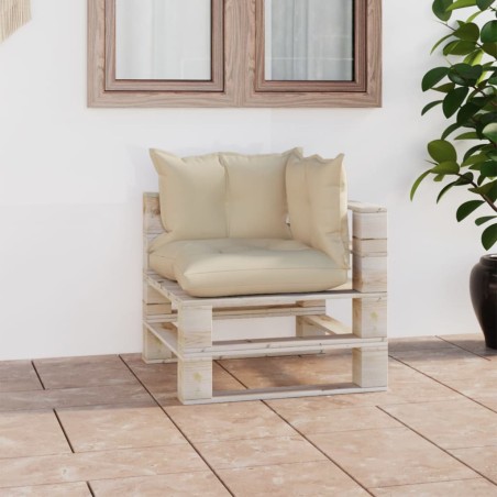 Garten-Ecksofa aus Paletten mit Kissen Kiefernholz