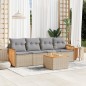 vidaXL 5-tlg. Garten-Sofagarnitur mit Kissen Beige Poly Rattan vidaXL 5-tlg. Garten-Sofagarnitur mit Kissen Beige Poly Rattan