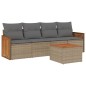 vidaXL 5-tlg. Garten-Sofagarnitur mit Kissen Beige Poly Rattan vidaXL 5-tlg. Garten-Sofagarnitur mit Kissen Beige Poly Rattan
