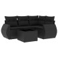 vidaXL 5-tlg. Garten-Sofagarnitur mit Kissen Schwarz Poly Rattan vidaXL 5-tlg. Garten-Sofagarnitur mit Kissen Schwarz Poly Rattan