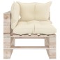 Garten-Ecksofa aus Paletten mit Kissen Kiefernholz Garten-Ecksofa aus Paletten mit Kissen Kiefernholz