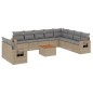 vidaXL 11-tlg. Garten-Sofagarnitur mit Kissen Beige Poly Rattan vidaXL 11-tlg. Garten-Sofagarnitur mit Kissen Beige Poly Rattan