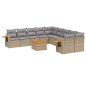vidaXL 11-tlg. Garten-Sofagarnitur mit Kissen Beige Poly Rattan vidaXL 11-tlg. Garten-Sofagarnitur mit Kissen Beige Poly Rattan