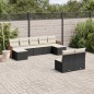 vidaXL 9-tlg. Garten-Sofagarnitur mit Kissen Schwarz Poly Rattan vidaXL 9-tlg. Garten-Sofagarnitur mit Kissen Schwarz Poly Rattan