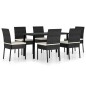 vidaXL 7-tlg. Garten-Essgruppe Poly Rattan Schwarz vidaXL 7-tlg. Garten-Essgruppe Poly Rattan Schwarz