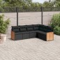 vidaXL 6-tlg. Garten-Sofagarnitur mit Kissen Schwarz Poly Rattan vidaXL 6-tlg. Garten-Sofagarnitur mit Kissen Schwarz Poly Rattan