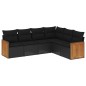 vidaXL 6-tlg. Garten-Sofagarnitur mit Kissen Schwarz Poly Rattan vidaXL 6-tlg. Garten-Sofagarnitur mit Kissen Schwarz Poly Rattan