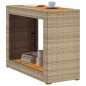vidaXL Garten-Beistelltisch mit Holzplatte Beige Poly Rattan vidaXL Garten-Beistelltisch mit Holzplatte Beige Poly Rattan