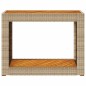 vidaXL Garten-Beistelltisch mit Holzplatte Beige Poly Rattan vidaXL Garten-Beistelltisch mit Holzplatte Beige Poly Rattan