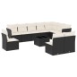 vidaXL 11-tlg. Garten-Sofagarnitur mit Kissen Schwarz Poly Rattan vidaXL 11-tlg. Garten-Sofagarnitur mit Kissen Schwarz Poly Rattan
