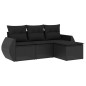vidaXL 4-tlg. Garten-Sofagarnitur mit Kissen Schwarz Poly Rattan vidaXL 4-tlg. Garten-Sofagarnitur mit Kissen Schwarz Poly Rattan