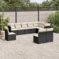 vidaXL 10-tlg. Garten-Sofagarnitur mit Kissen Schwarz Poly Rattan vidaXL 10-tlg. Garten-Sofagarnitur mit Kissen Schwarz Poly Rattan