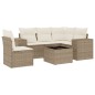 vidaXL 6-tlg. Garten-Sofagarnitur mit Kissen Beige Poly Rattan vidaXL 6-tlg. Garten-Sofagarnitur mit Kissen Beige Poly Rattan