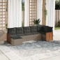 vidaXL 7-tlg. Garten-Sofagarnitur mit Kissen Grau Poly Rattan vidaXL 7-tlg. Garten-Sofagarnitur mit Kissen Grau Poly Rattan