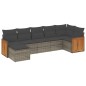 vidaXL 7-tlg. Garten-Sofagarnitur mit Kissen Grau Poly Rattan vidaXL 7-tlg. Garten-Sofagarnitur mit Kissen Grau Poly Rattan