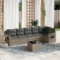 vidaXL 7-tlg. Garten-Sofagarnitur mit Kissen Grau Poly Rattan vidaXL 7-tlg. Garten-Sofagarnitur mit Kissen Grau Poly Rattan