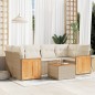 vidaXL 7-tlg. Garten-Sofagarnitur mit Kissen Beige Poly Rattan vidaXL 7-tlg. Garten-Sofagarnitur mit Kissen Beige Poly Rattan