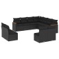 vidaXL 11-tlg. Garten-Sofagarnitur mit Kissen Schwarz Poly Rattan vidaXL 11-tlg. Garten-Sofagarnitur mit Kissen Schwarz Poly Rattan
