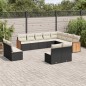vidaXL 12-tlg. Garten-Sofagarnitur mit Kissen Schwarz Poly Rattan vidaXL 12-tlg. Garten-Sofagarnitur mit Kissen Schwarz Poly Rattan