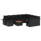 vidaXL 11-tlg. Garten-Sofagarnitur mit Kissen Schwarz Poly Rattan vidaXL 11-tlg. Garten-Sofagarnitur mit Kissen Schwarz Poly Rattan