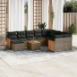 vidaXL 11-tlg. Garten-Sofagarnitur mit Kissen Grau Poly Rattan vidaXL 11-tlg. Garten-Sofagarnitur mit Kissen Grau Poly Rattan
