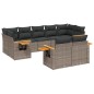 vidaXL 9-tlg. Garten-Sofagarnitur mit Kissen Grau Poly Rattan vidaXL 9-tlg. Garten-Sofagarnitur mit Kissen Grau Poly Rattan