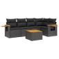 vidaXL 6-tlg. Garten-Sofagarnitur mit Kissen Schwarz Poly Rattan vidaXL 6-tlg. Garten-Sofagarnitur mit Kissen Schwarz Poly Rattan