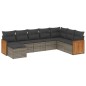 vidaXL 8-tlg. Garten-Sofagarnitur mit Kissen Grau Poly Rattan vidaXL 8-tlg. Garten-Sofagarnitur mit Kissen Grau Poly Rattan