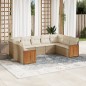 vidaXL 9-tlg. Garten-Sofagarnitur mit Kissen Beige Poly Rattan vidaXL 9-tlg. Garten-Sofagarnitur mit Kissen Beige Poly Rattan