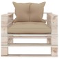 Garten-Palettensofa mit Beigen Kissen Kiefernholz Garten-Palettensofa mit Beigen Kissen Kiefernholz