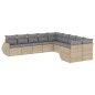 vidaXL 10-tlg. Garten-Sofagarnitur mit Kissen Beige Poly Rattan vidaXL 10-tlg. Garten-Sofagarnitur mit Kissen Beige Poly Rattan
