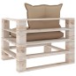 Garten-Palettensofa mit Beigen Kissen Kiefernholz Garten-Palettensofa mit Beigen Kissen Kiefernholz