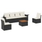 vidaXL 7-tlg. Garten-Sofagarnitur mit Kissen Schwarz Poly Rattan vidaXL 7-tlg. Garten-Sofagarnitur mit Kissen Schwarz Poly Rattan