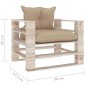Garten-Palettensofa mit Beigen Kissen Kiefernholz Garten-Palettensofa mit Beigen Kissen Kiefernholz