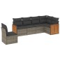 vidaXL 6-tlg. Garten-Sofagarnitur mit Kissen Grau Poly Rattan vidaXL 6-tlg. Garten-Sofagarnitur mit Kissen Grau Poly Rattan