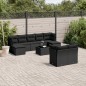 vidaXL 10-tlg. Garten-Sofagarnitur mit Kissen Schwarz Poly Rattan vidaXL 10-tlg. Garten-Sofagarnitur mit Kissen Schwarz Poly Rattan