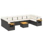 vidaXL 11-tlg. Garten-Sofagarnitur mit Kissen Schwarz Poly Rattan vidaXL 11-tlg. Garten-Sofagarnitur mit Kissen Schwarz Poly Rattan