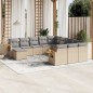 vidaXL 11-tlg. Garten-Sofagarnitur mit Kissen Beige Poly Rattan vidaXL 11-tlg. Garten-Sofagarnitur mit Kissen Beige Poly Rattan